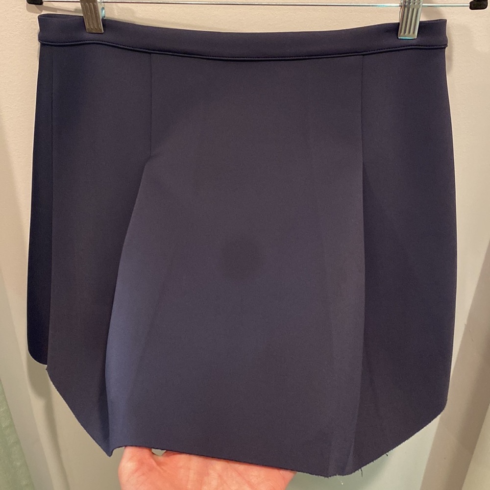 J Brand Navy Blue Mini Skater A-Line Pleated Skirt Size Medium - Picture 3 of 8